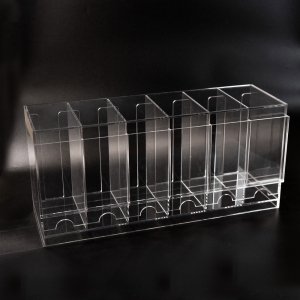 6 Slot Clear Acrylic Booster Pack Dispenser Stackable Trading Card Pack Holder 