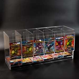 6 Slot Clear Acrylic Booster Pack Dispenser Stackable Trading Card Pack Holder 