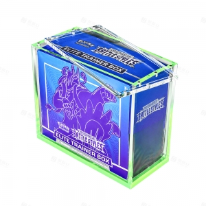 Acrylic ETB Display Case with Colorful Bottom | YAGELI TCG Accessories